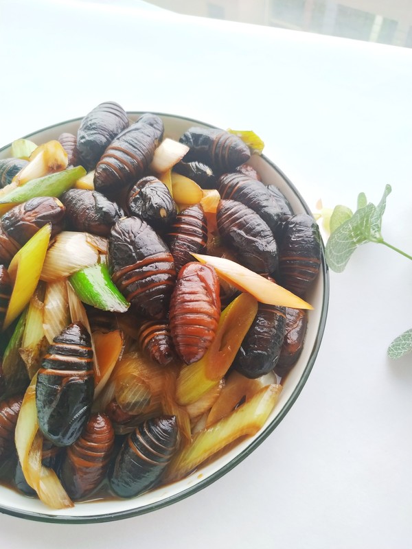 蔥炒繭蛹的做法-家常味炒菜譜