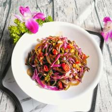 紫甘藍拌海帶絲的做法-酸辣味拌菜譜