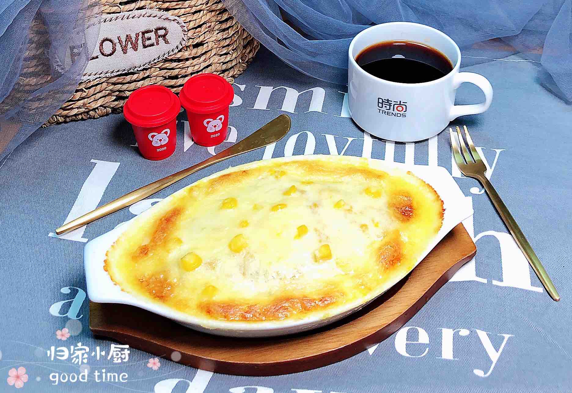 芝士焗玉米南瓜的做法-甜味烤菜譜