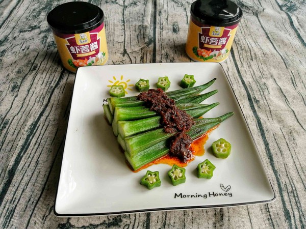 蝦蓉醬拌秋葵的做法-咸鮮味煮菜譜