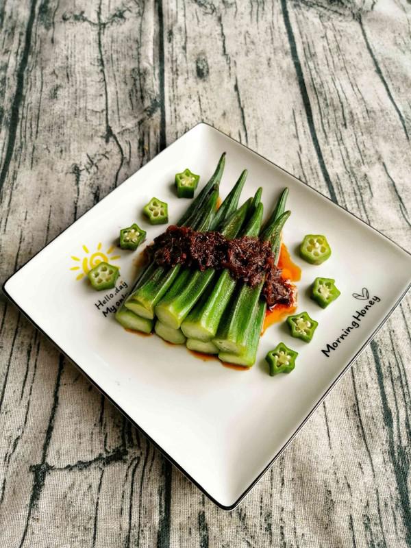 蝦蓉醬拌秋葵的做法-咸鮮味煮菜譜