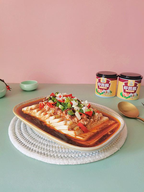 蝦蓉醬蒸肉末豆腐的做法-咸鮮味蒸菜譜