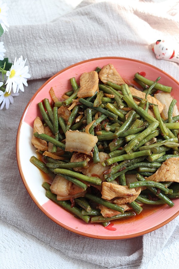 簡單又好吃的家常菜，豇豆炒肉的做法，看一眼就會的做法-家常味炒菜譜