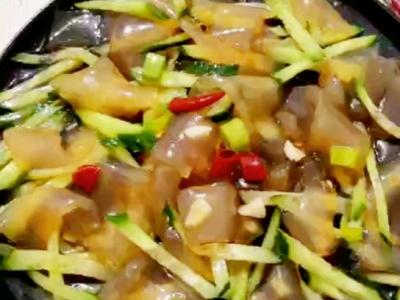 黃瓜絲拌拉皮的做法-酸甜味拌菜譜