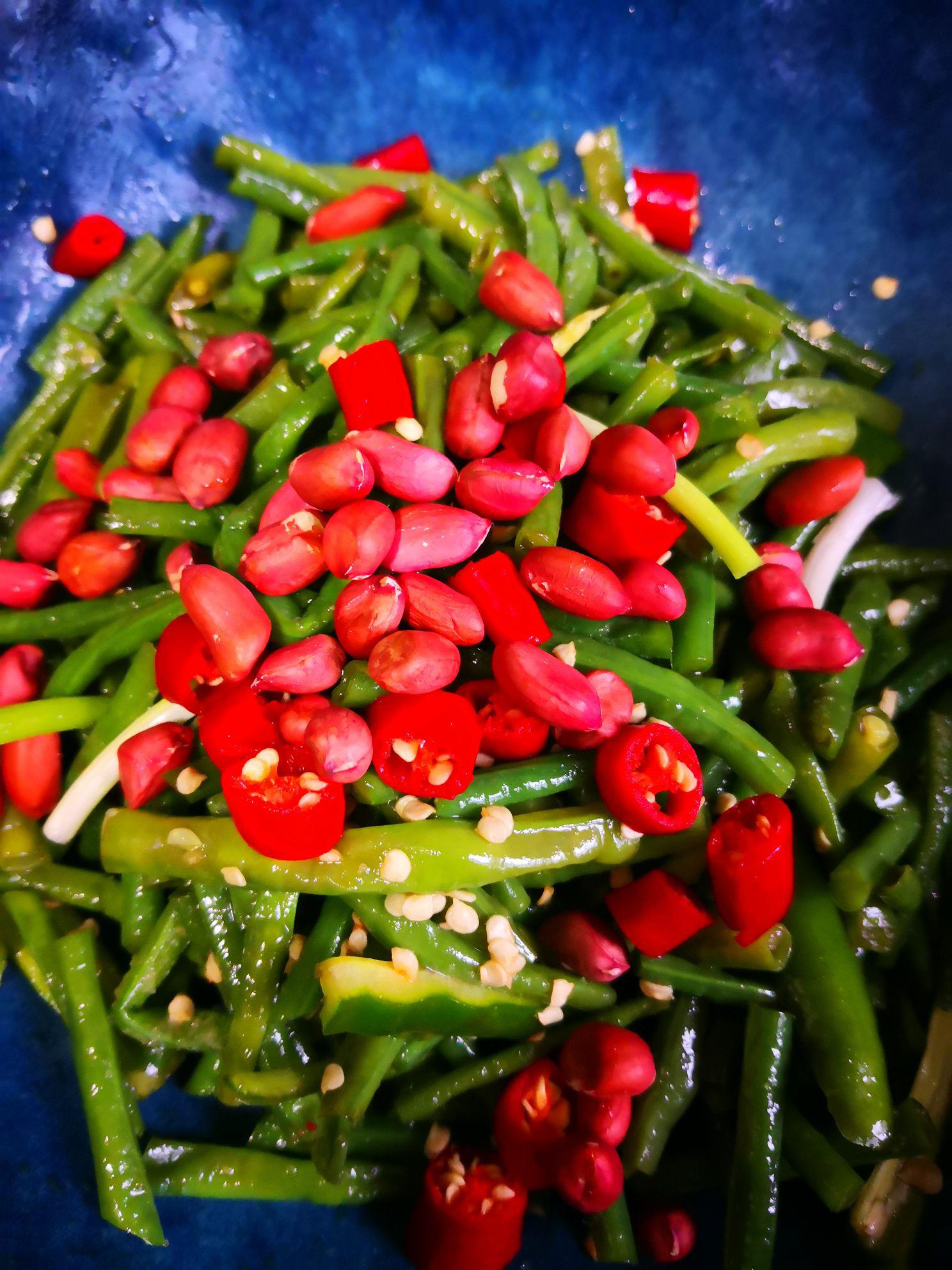 豇豆拌花生米的做法-家常味拌菜譜