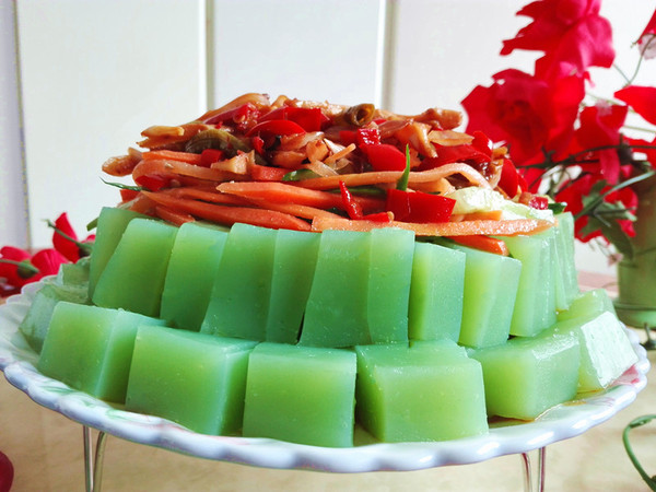 黃瓜汁豌豆涼粉的做法-酸辣味煮菜譜