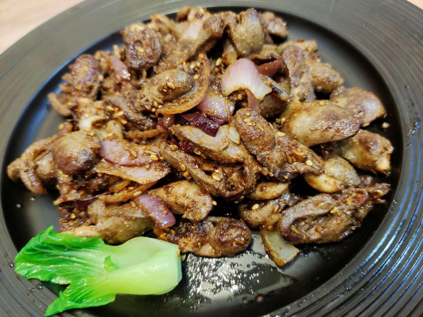 干香孜然雞心的做法-家常味炒菜譜