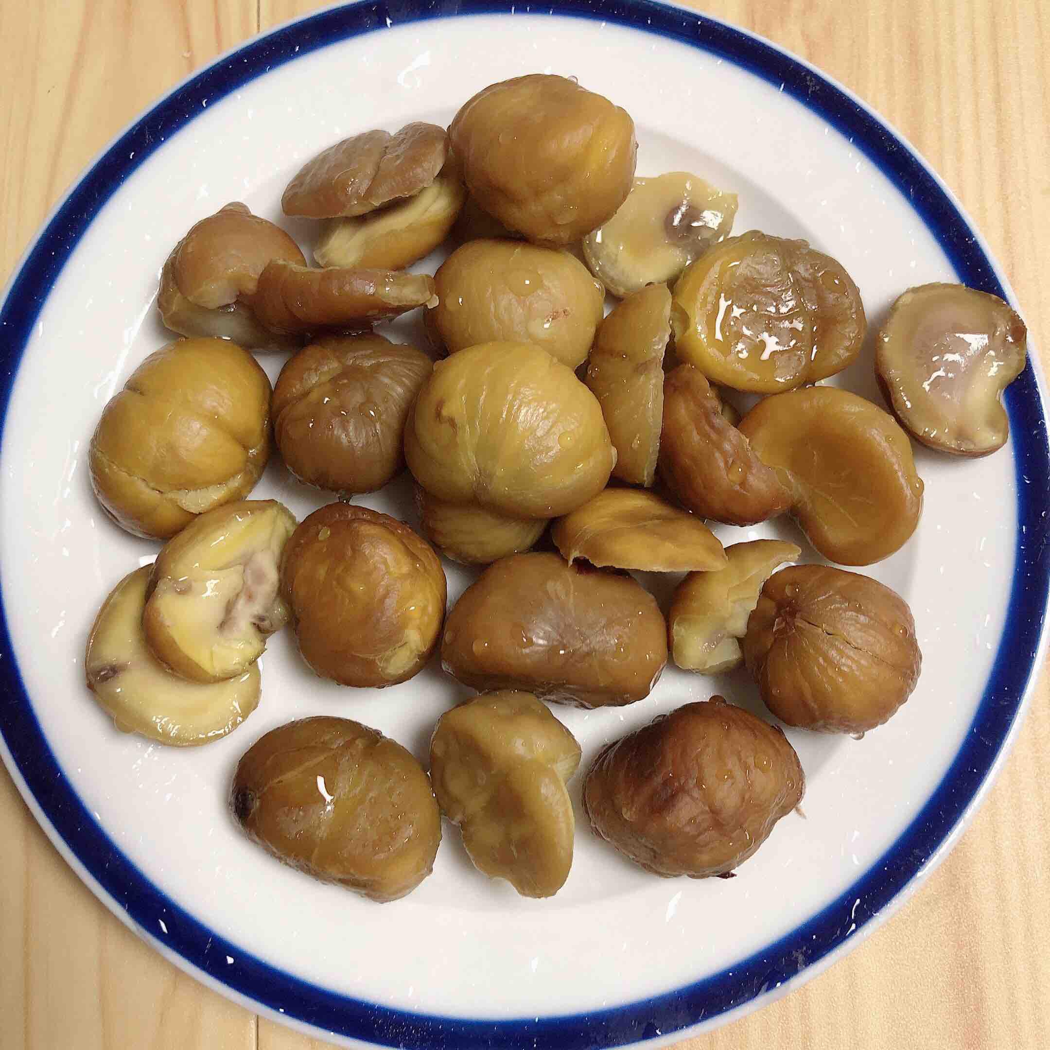 板栗香菇火腿（10分鐘快手菜）的做法-咸鮮味炒菜譜