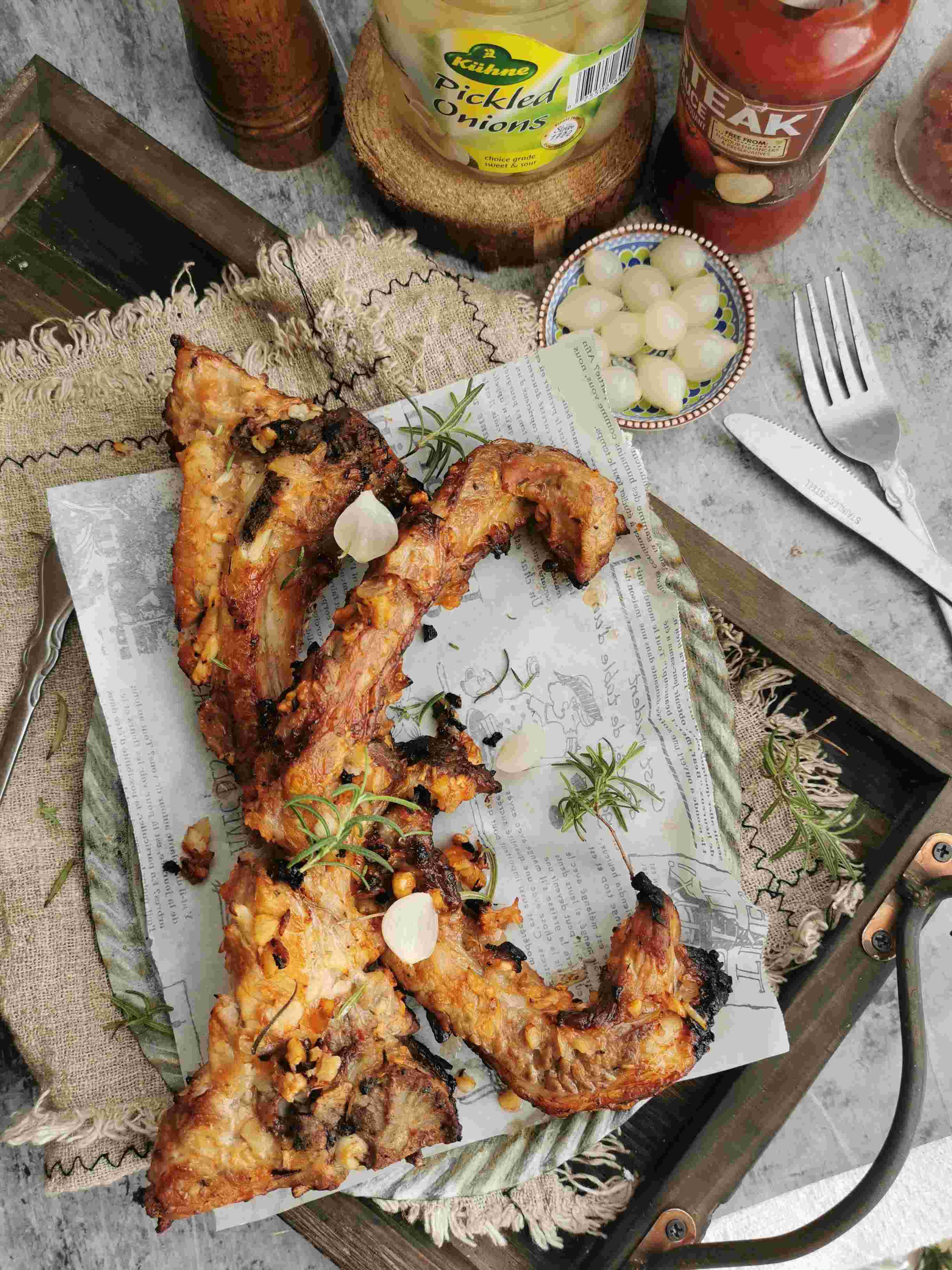 雞尾洋蔥烤豬排的做法-咸鮮味烤菜譜