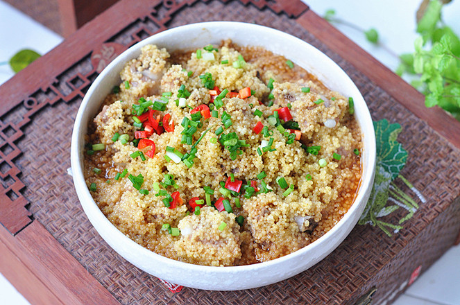 小米蒸排骨的做法-家常味蒸菜譜