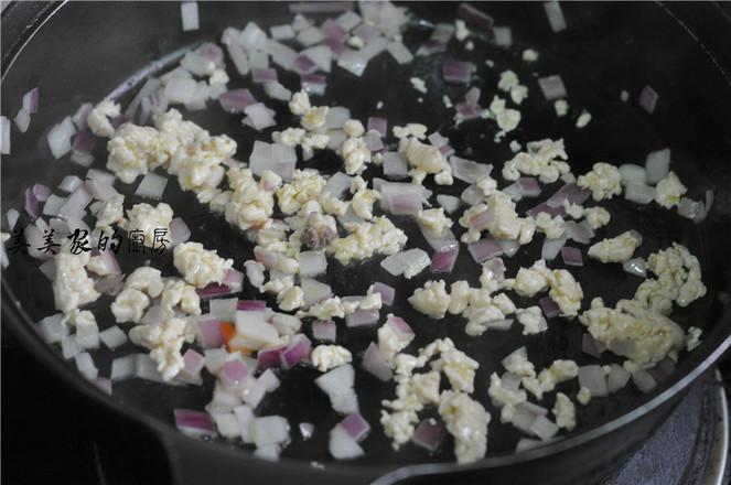 七彩糯米飯蒸塞油豆腐的做法-家常味蒸菜譜