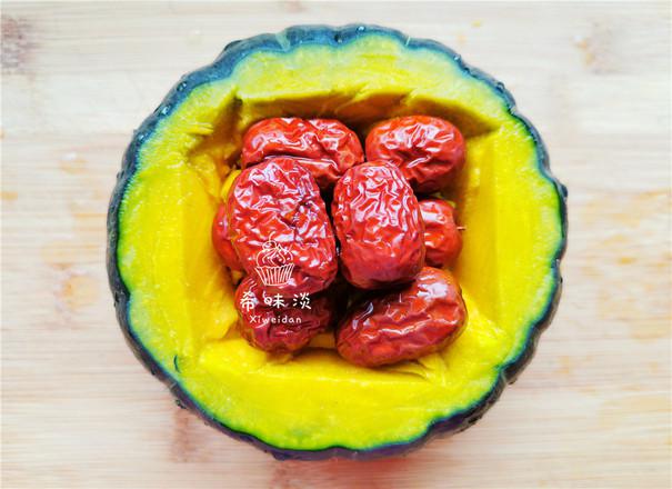 糖桂花紅棗蒸南瓜的做法-甜味蒸菜譜