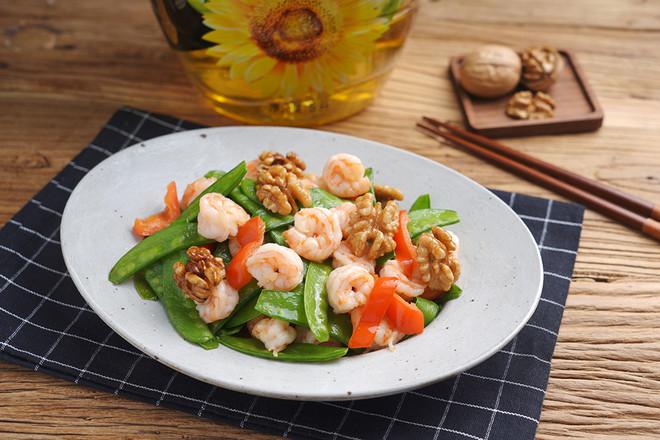 營養美味又健腦的小炒菜——核桃蝦仁炒荷蘭豆的做法-家常味炒菜譜