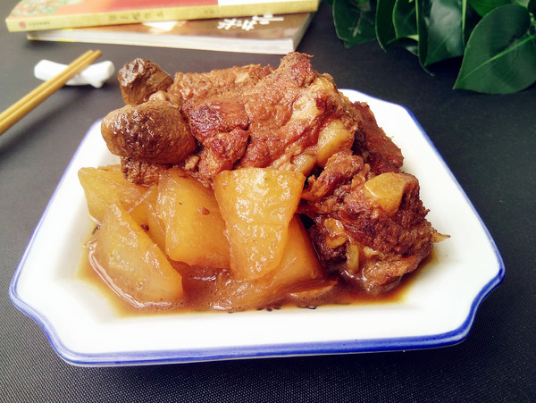 紅燒排骨燴冬瓜的做法-咸鮮味燴菜譜