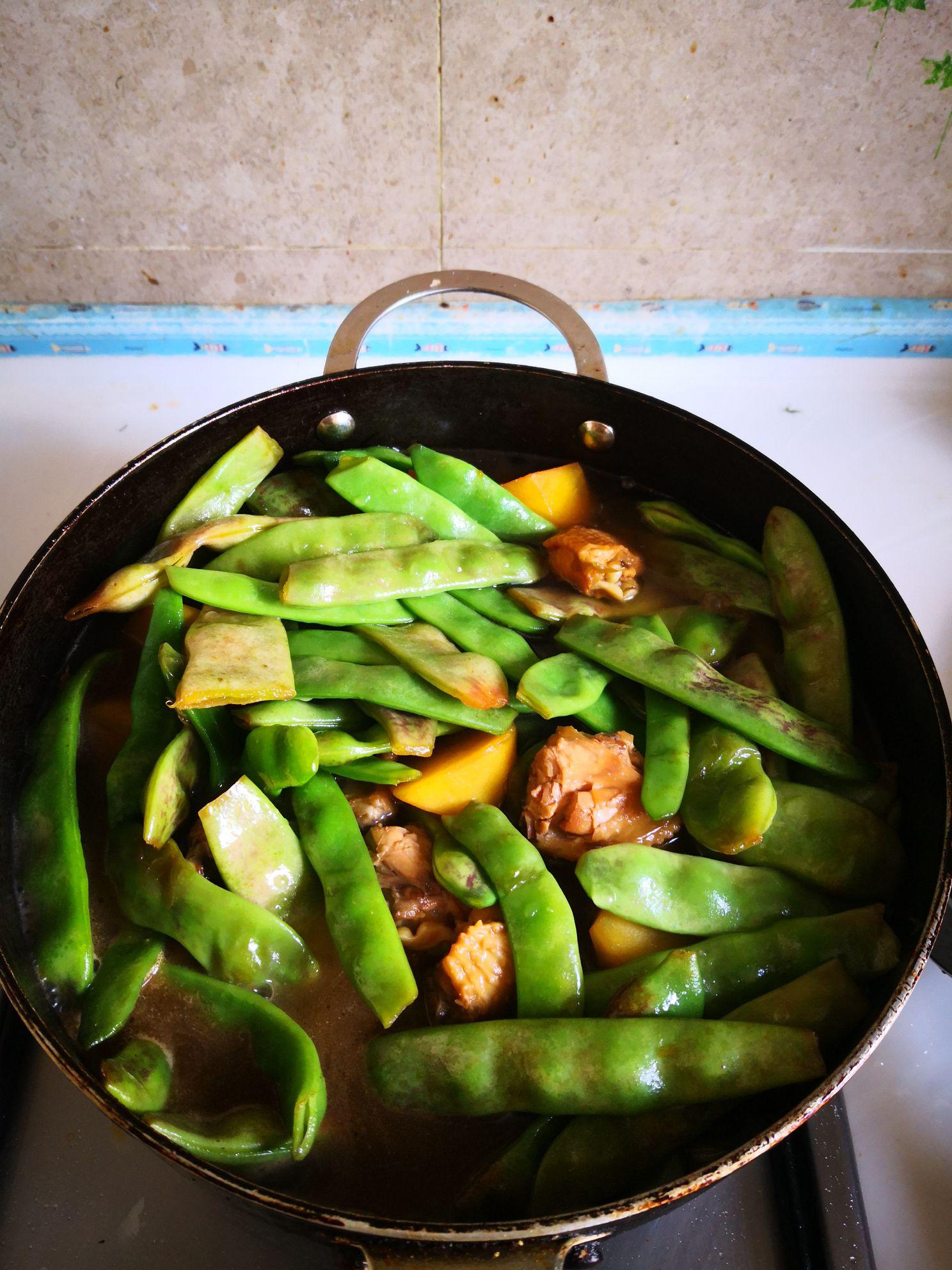 雞翅燉花豆角的做法-家常味燉菜譜