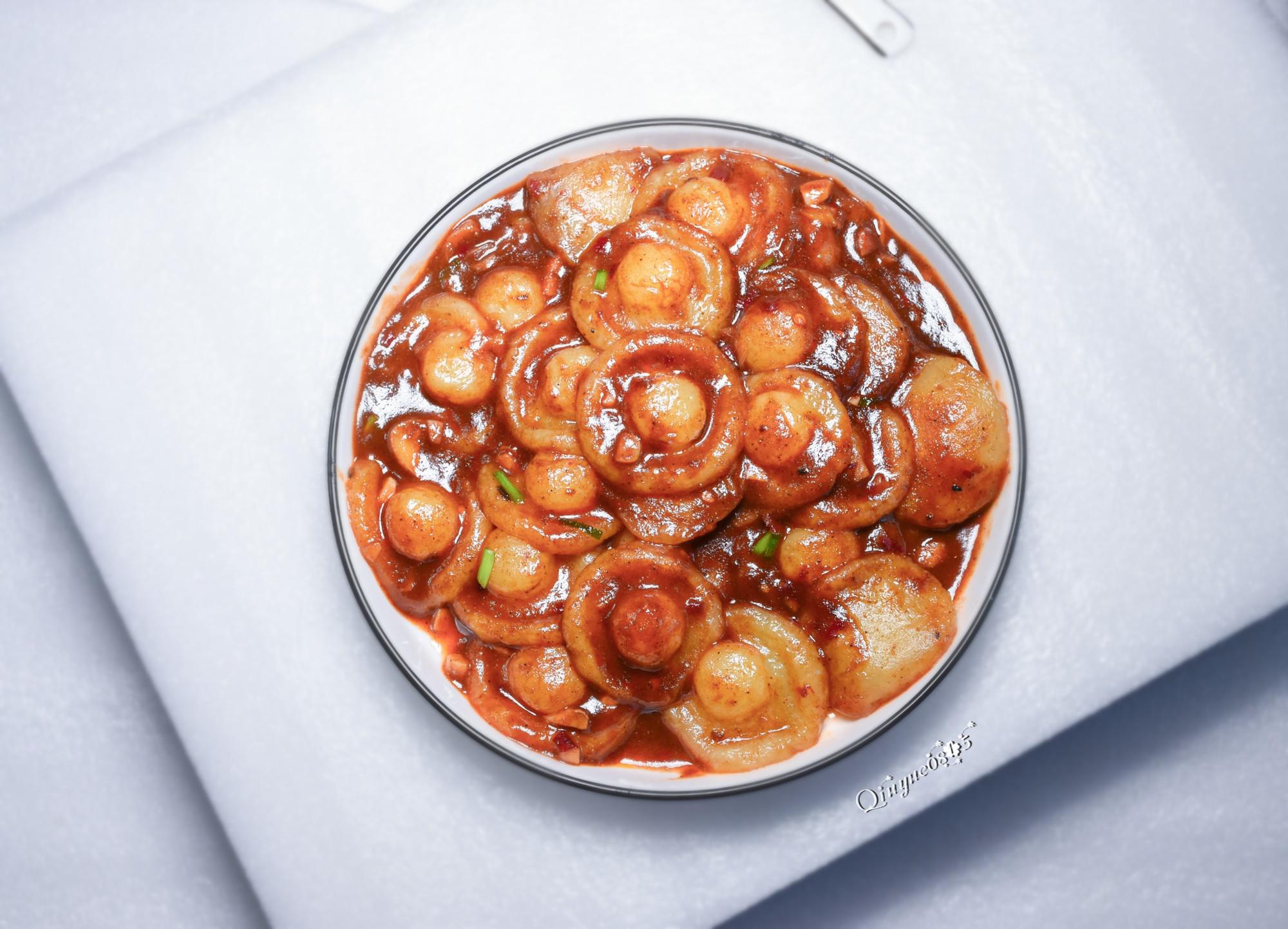 仿香菇土豆的做法-香辣味蒸菜譜