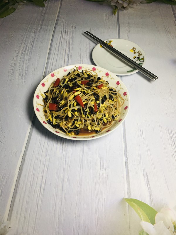 超下飯的素炒黑豆芽的做法-香辣味炒菜譜