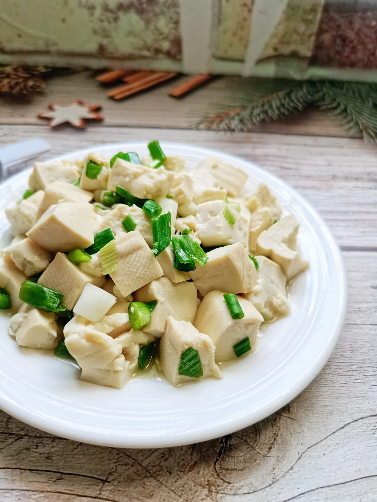 小蔥拌豆腐的做法-家常味拌菜譜