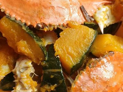 鮮味濃郁的蟹殼燉南瓜的做法-咸鮮味燉菜譜