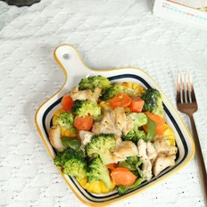 西藍花玉米烤雞胸肉的做法-咸鮮味烤菜譜