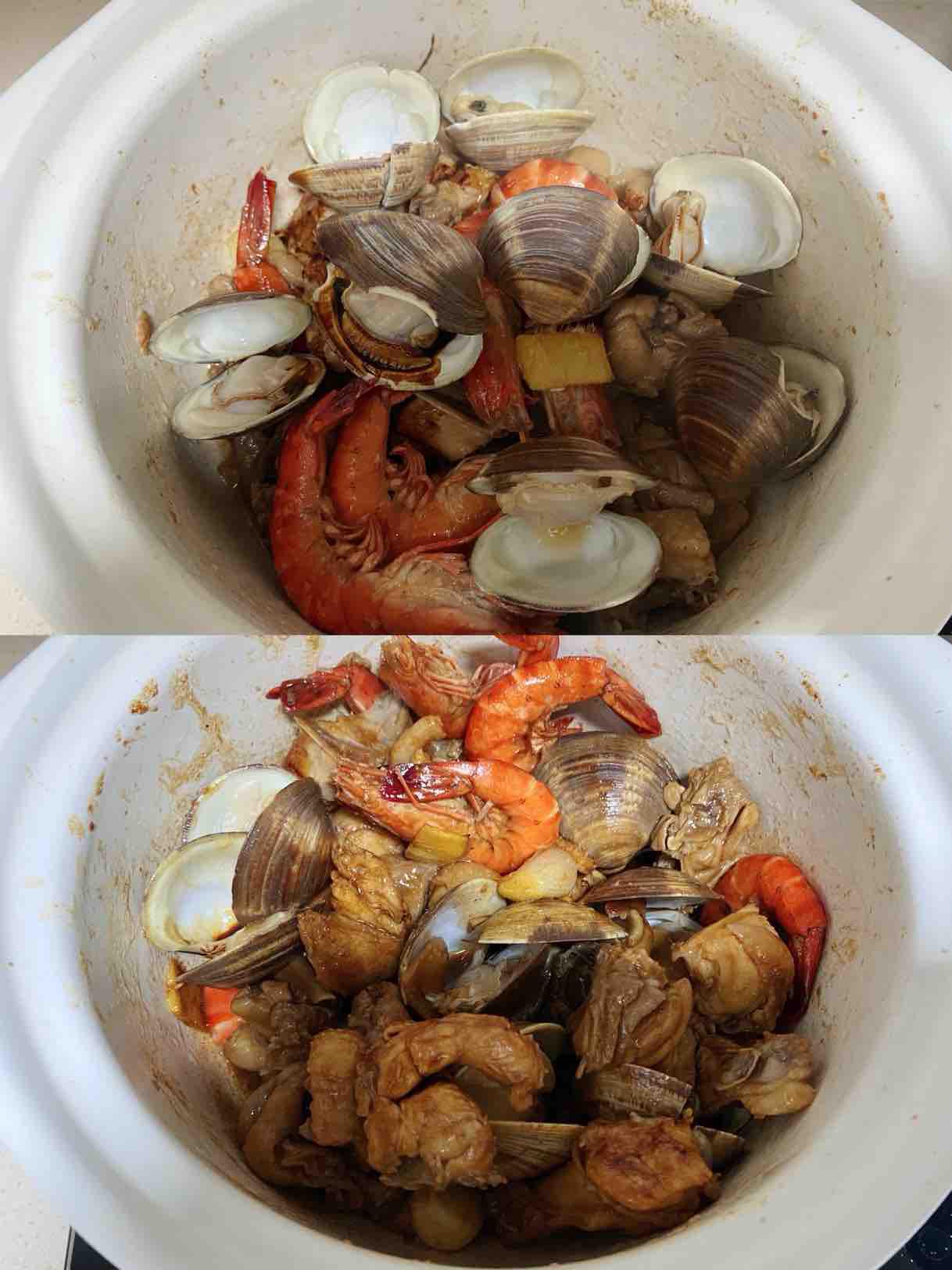 海鮮雞煲的做法-咸鮮味燜菜譜-易網健康養生網 海鮮雞煲的做法-咸鮮味燜菜譜