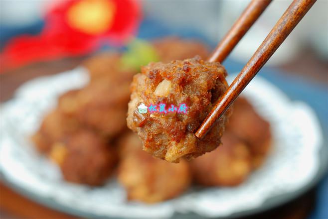 #冬至大如年#一口一個(gè)，焦脆鮮香的牛肉丸子的做法-家常味炸菜譜