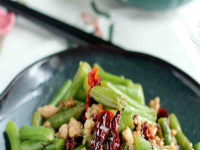 麻辣肉沫炒龍豆的做法-家常味炒菜譜