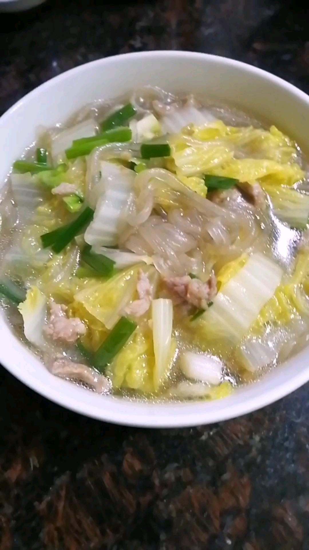 肉丁白菜燉粉條的做法-家常味燉菜譜