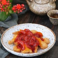 茄汁魚柳的做法-酸甜味炸菜譜