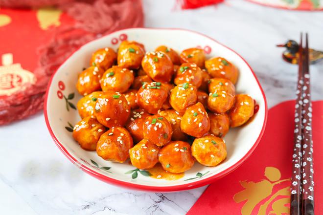 團團圓圓茄汁雞肉丸，酸甜開胃超好吃的做法-酸甜味煮菜譜