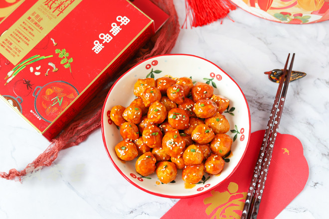 團團圓圓茄汁雞肉丸，酸甜開胃超好吃的做法-酸甜味煮菜譜