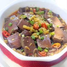 酸菜燒鴨血的做法-酸辣味炒菜譜