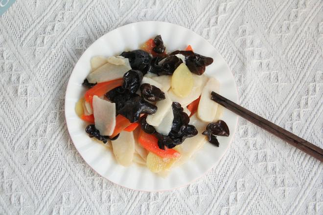 爽脆胡蘿卜山藥炒木耳的做法-咸鮮味炒菜譜