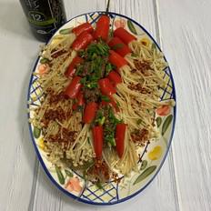 #年味食足#鞭炮牛肉金針菇的做法-香辣味蒸菜譜