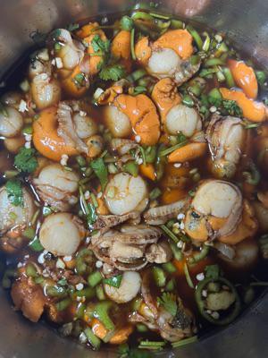 麻辣撈汁扇貝—低辣版的做法-麻辣味拌菜譜