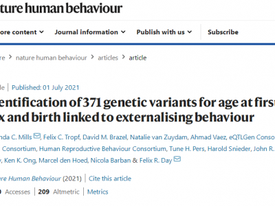 國家催生為何無用?Nature子刊:何時結婚生子,或早已刻在基因里