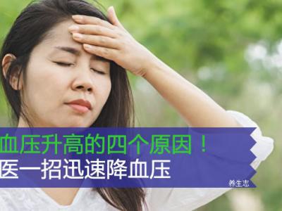 讓血壓升高的四個原因！中醫一招迅速降血壓